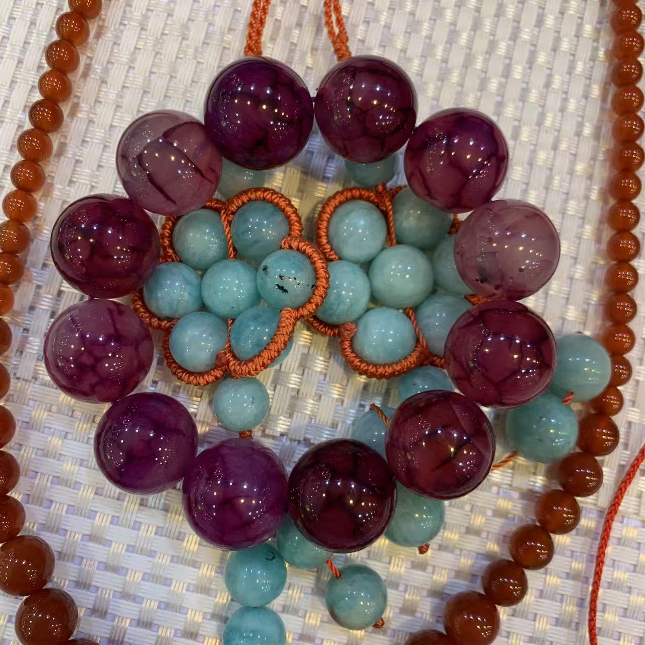Custom Magenta Agate Beaded Bracelet