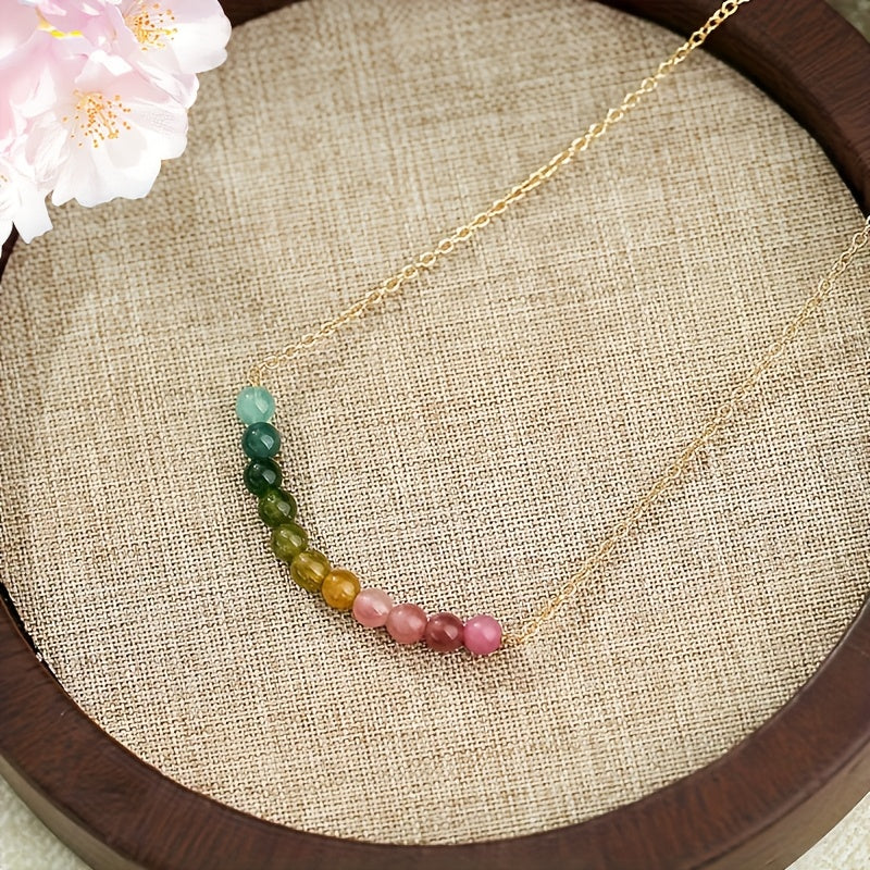 Custom Tourmaline Gradient Smile Necklace