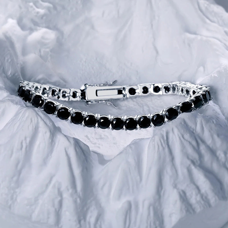 Custom Black Moissanite Tennis Bracelet