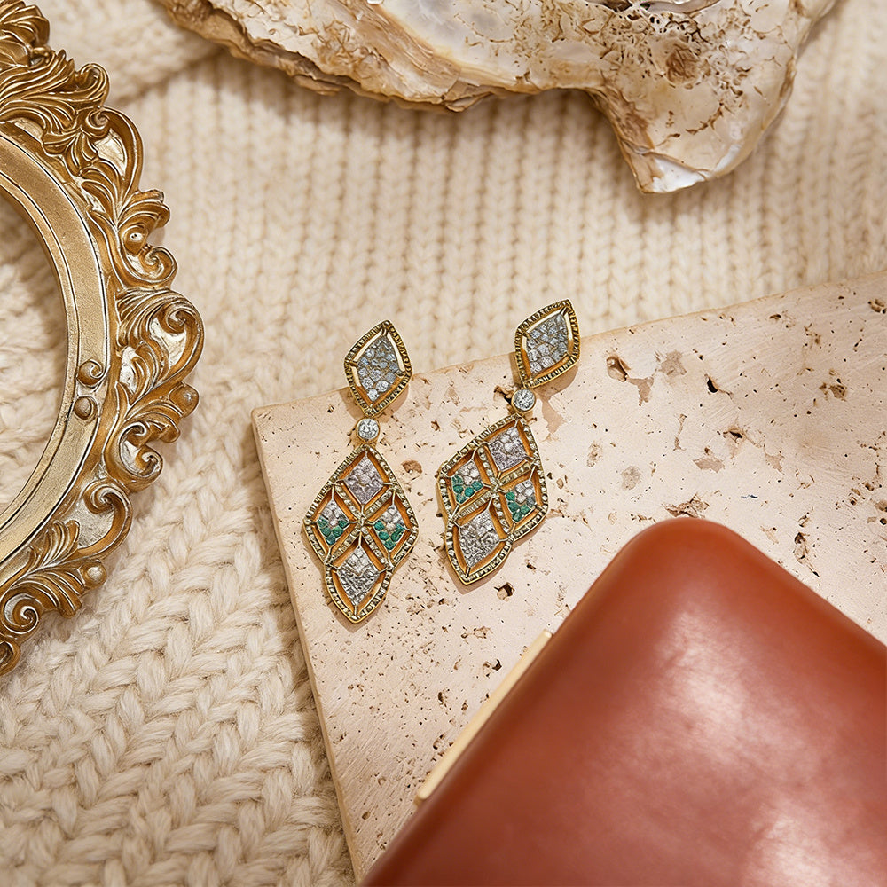 Custom Multi-Color Pave Gemstone Gold Jewelry Set