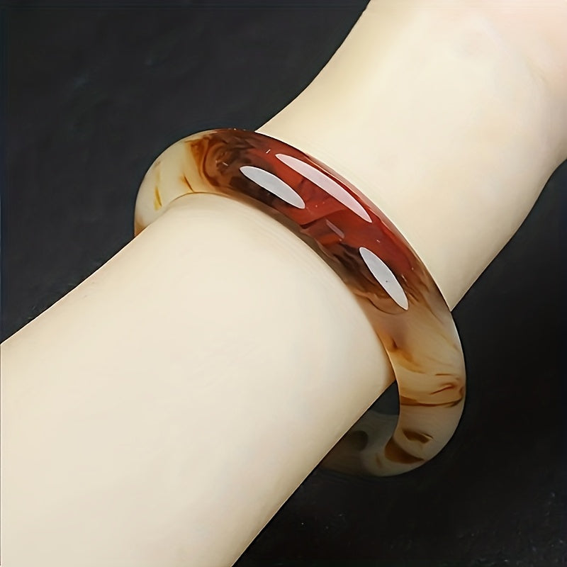Custom Natural Agate Bangle Bracelet