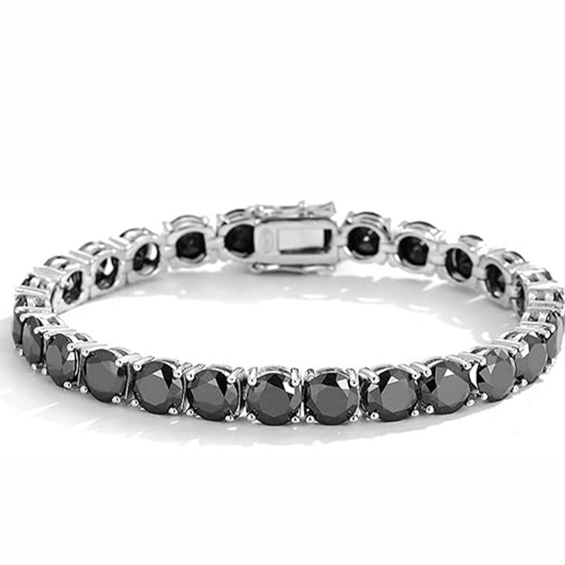 Custom Black Moissanite Tennis Bracelet