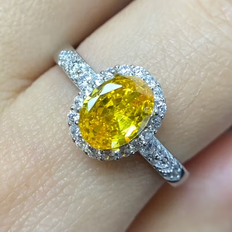 3.3g Exquisite Luxury 925 Sterling Silvery Classic Cubic Synthetic Zirconia Ring for Men and Women