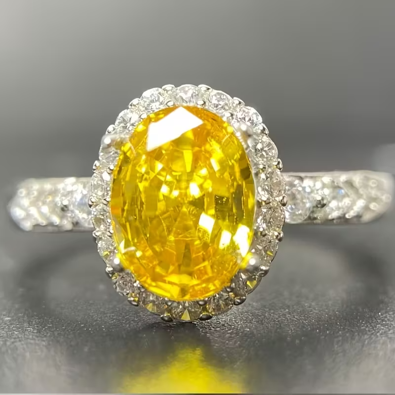 3.3g Exquisite Luxury 925 Sterling Silvery Classic Cubic Synthetic Zirconia Ring for Men and Women