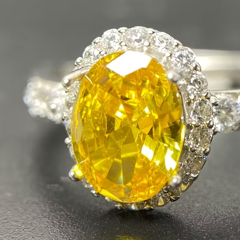 3.3g Exquisite Luxury 925 Sterling Silvery Classic Cubic Synthetic Zirconia Ring for Men and Women