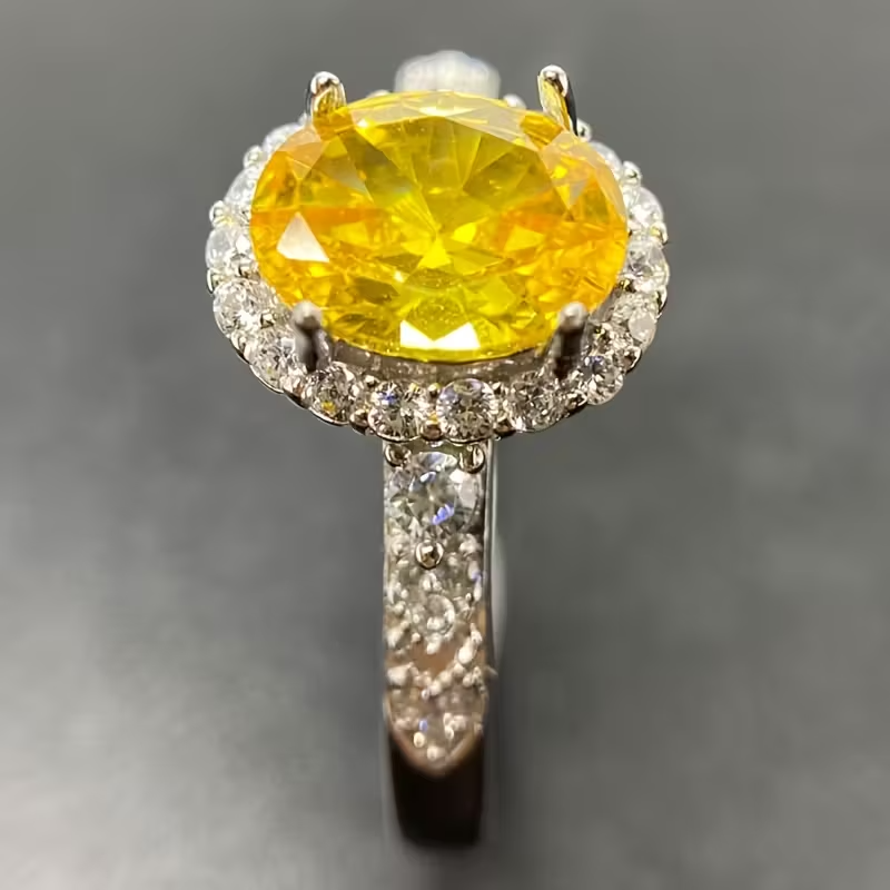 3.3g Exquisite Luxury 925 Sterling Silvery Classic Cubic Synthetic Zirconia Ring for Men and Women