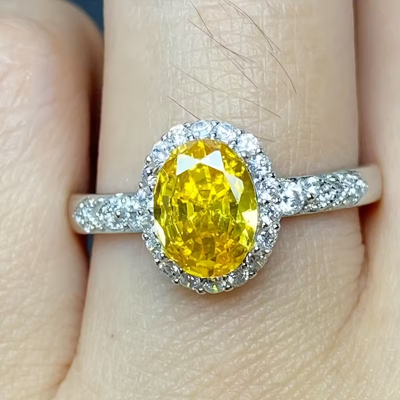 3.3g Exquisite Luxury 925 Sterling Silvery Classic Cubic Synthetic Zirconia Ring for Men and Women