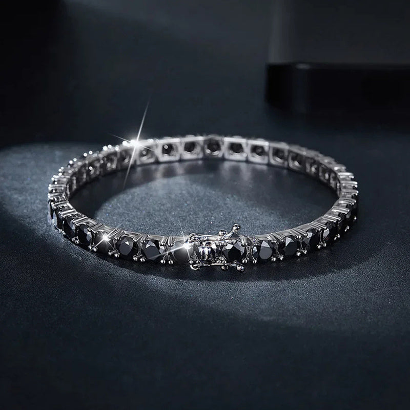 Custom Black Moissanite Tennis Bracelet