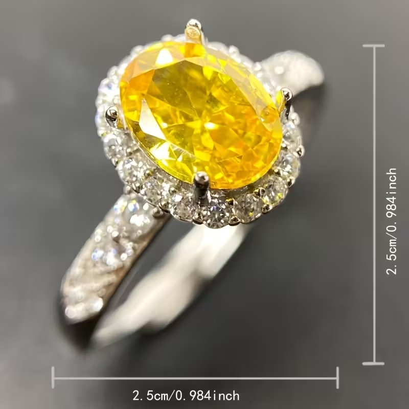 3.3g Exquisite Luxury 925 Sterling Silvery Classic Cubic Synthetic Zirconia Ring for Men and Women